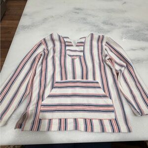 Scene & Heard Girls Striped Hooded Pullover Top Size 8